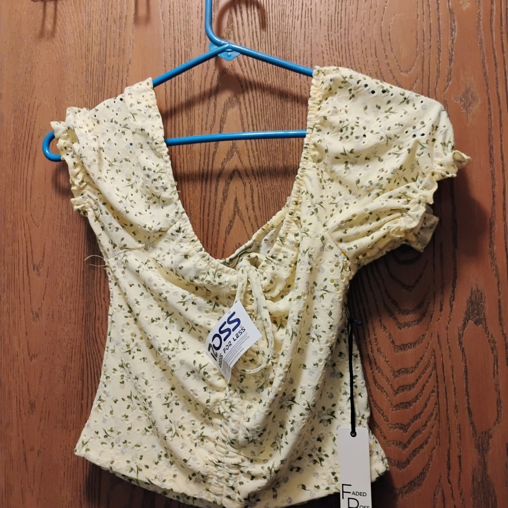 Floral Cream Crop Top